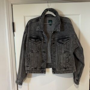 Target Wild Fable Distressed Black Denim Jacket